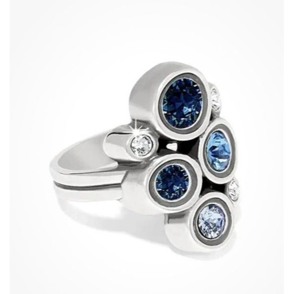 Brighton Constella Cluster Silver & Blue Ring Size 7 MSRP $68 NWT